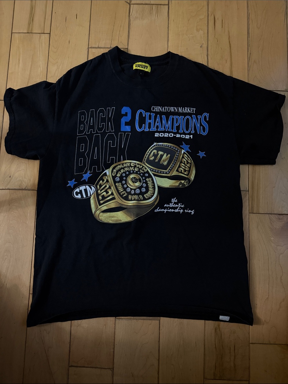 Chinatown Market Men’s Black 'Back 2 Champions' Graphic Tee